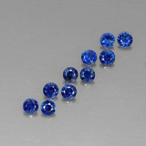 캐럿 천연 딥 블루 사파이어 보석, 라운드 컷, 2.94 mm, VVS-VS