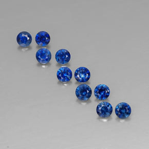 캐럿 천연 딥 블루 사파이어 보석, 라운드 컷, 2.94 mm, VVS-VS