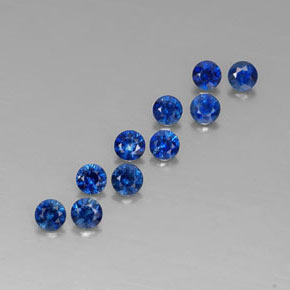 캐럿 천연 딥 블루 사파이어 보석, 라운드 컷, 2.94 mm, VVS-VS