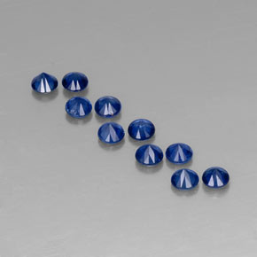 캐럿 천연 딥 블루 사파이어 보석, 라운드 컷, 2.94 mm, VVS-VS
