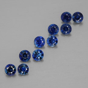 캐럿 천연 딥 블루 사파이어 보석, 라운드 컷, 3.05 mm, VVS-VS