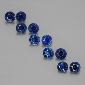 캐럿 천연 딥 블루 사파이어 보석, 라운드 컷, 3.05 mm, VVS-VS