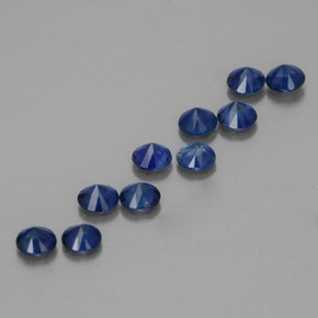캐럿 천연 딥 블루 사파이어 보석, 라운드 컷, 3.05 mm, VVS-VS