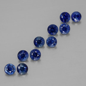캐럿 천연 딥 블루 사파이어 보석, 라운드 컷, 3.06 mm, VVS-VS