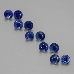 캐럿 천연 딥 블루 사파이어 보석, 라운드 컷, 3.06 mm, VVS-VS