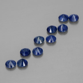캐럿 천연 딥 블루 사파이어 보석, 라운드 컷, 3.06 mm, VVS-VS