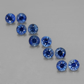 캐럿 천연 딥 블루 사파이어 보석, 라운드 컷, 3.00 mm, VVS-VS