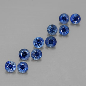 캐럿 천연 딥 블루 사파이어 보석, 라운드 컷, 3.00 mm, VVS-VS
