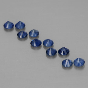 캐럿 천연 딥 블루 사파이어 보석, 라운드 컷, 3.00 mm, VVS-VS