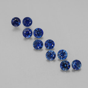 캐럿 천연 딥 블루 사파이어 보석, 라운드 컷, 3.06 mm, VVS-VS