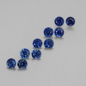 캐럿 천연 딥 블루 사파이어 보석, 라운드 컷, 3.06 mm, VVS-VS