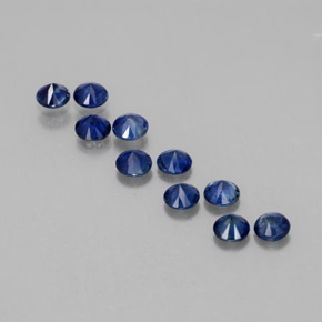 캐럿 천연 딥 블루 사파이어 보석, 라운드 컷, 3.06 mm, VVS-VS