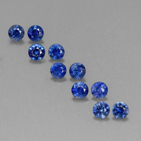 캐럿 천연 딥 블루 사파이어 보석, 라운드 컷, 2.98 mm, VVS-VS