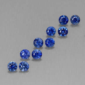 캐럿 천연 딥 블루 사파이어 보석, 라운드 컷, 2.98 mm, VVS-VS