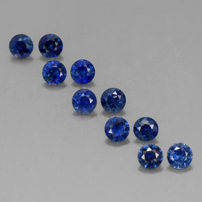 캐럿 천연 딥 블루 사파이어 보석, 라운드 컷, 3.07 mm, VVS-VS