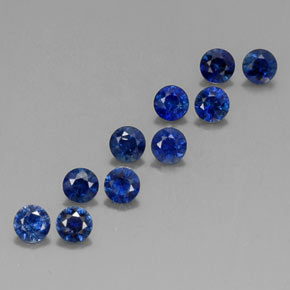 캐럿 천연 딥 블루 사파이어 보석, 라운드 컷, 3.07 mm, VVS-VS