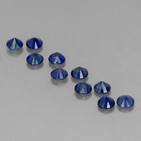 캐럿 천연 딥 블루 사파이어 보석, 라운드 컷, 3.07 mm, VVS-VS