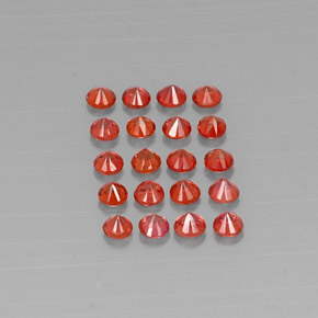 캐럿 천연 레드 오렌지 사파이어 보석, 라운드 컷, 2.74 mm, VVS-VS