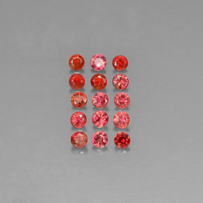 캐럿 천연 레드 오렌지 사파이어 보석, 라운드 컷, 2.69 mm, VVS-VS