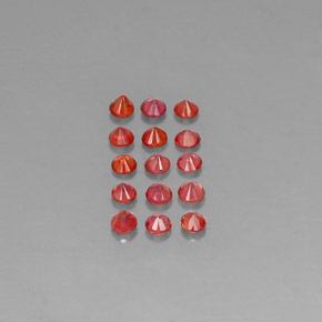 캐럿 천연 레드 오렌지 사파이어 보석, 라운드 컷, 2.69 mm, VVS-VS