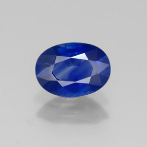 1.07캐럿 천연 블루 사파이어, 타원형 컷, 7.3×5.3 mm, VVS-VS