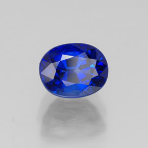 1.28캐럿 천연 블루 사파이어, 타원형 컷, 6.3×5 mm, VVS