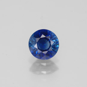 0.73캐럿 천연 딥 블루 사파이어, 라운드 컷, 5.28 mm, VS