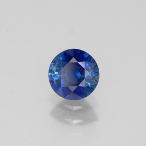 0.73캐럿 천연 딥 블루 사파이어, 라운드 컷, 5.28 mm, VS