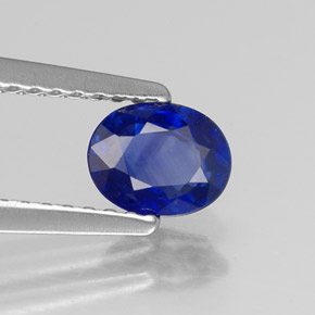 0.70캐럿 천연 딥 블루 사파이어, 타원형 컷, 5.8×4.6 mm, VS