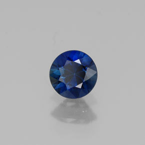 0.37캐럿 천연 딥 블루 사파이어, 라운드 컷, 4.29 mm, VVS