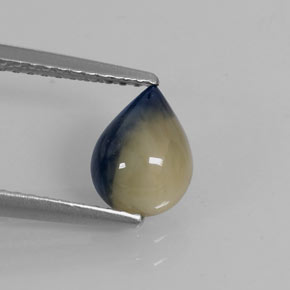 1.66캐럿 천연 바이컬러 사파이어, 배 모양, 8.1×6.1 mm, 불투명체