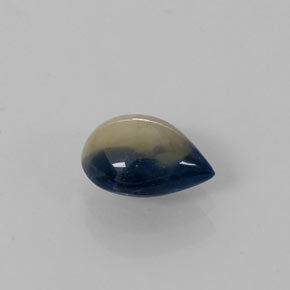 1.66캐럿 천연 바이컬러 사파이어, 배 모양, 8.1×6.1 mm, 불투명체