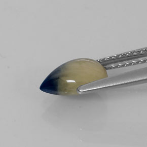 1.66캐럿 천연 바이컬러 사파이어, 배 모양, 8.1×6.1 mm, 불투명체