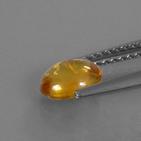 0.97캐럿 천연 골든 옐로우 사파이어, 투명한, 6.5×5.2 mm, 투명/반투명