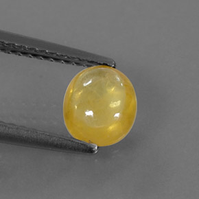 1.09캐럿 천연 골든 옐로우 사파이어, 투명한, 6.7×5.7 mm, 투명/반투명