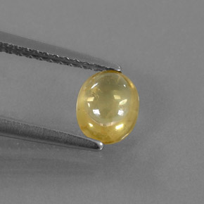 0.87캐럿 천연 골든 옐로우 사파이어, 투명한, 6.3×5.1 mm, 투명/반투명