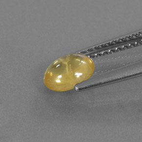 0.87캐럿 천연 골든 옐로우 사파이어, 투명한, 6.3×5.1 mm, 투명/반투명