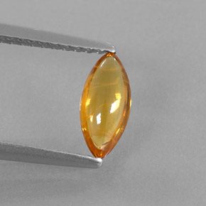 0.74캐럿 천연 옐로우 오렌지 사파이어, 투명한, 8.7×4 mm, 투명/반투명