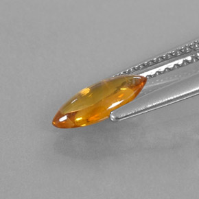 0.74캐럿 천연 옐로우 오렌지 사파이어, 투명한, 8.7×4 mm, 투명/반투명