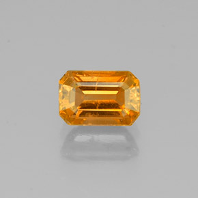 0.93캐럿 천연 골든 옐로우 사파이어, 에메랄드 컷, 6.3×4.2 mm, SI