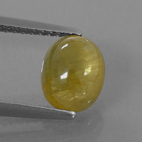 2.09캐럿 천연 녹빛 옐로우 사파이어, 투명한, 7.9×6.4 mm, 투명/반투명