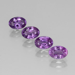 캐럿 천연 바이올렛 사파이어 보석, 타원형 컷, 6×4.2 mm, VVS-VS
