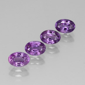캐럿 천연 바이올렛 사파이어 보석, 타원형 컷, 6×4.2 mm, VVS-VS