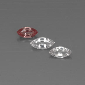 캐럿 천연 멀티컬러 사파이어 보석, 마퀴즈, 5.9×2.9 mm, VVS-VS