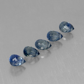 캐럿 천연 블루 사파이어 보석, 브리올레트, 4.8×3.4 mm, VVS-VS