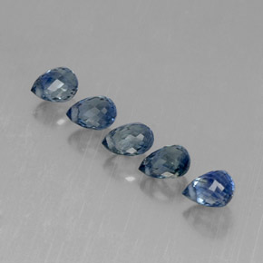 캐럿 천연 블루 사파이어 보석, 브리올레트, 4.8×3.4 mm, VVS-VS