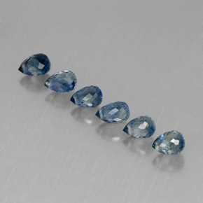 캐럿 천연 블루 사파이어 보석, 브리올레트, 4.5×3.1 mm, VVS-VS