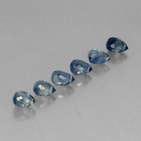 캐럿 천연 블루 사파이어 보석, 브리올레트, 4.5×3.1 mm, VVS-VS