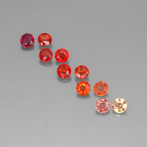 캐럿 천연 멀티컬러 사파이어 보석, 라운드 컷, 3.22 mm, VVS-VS