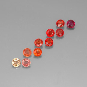 캐럿 천연 멀티컬러 사파이어 보석, 라운드 컷, 3.22 mm, VVS-VS